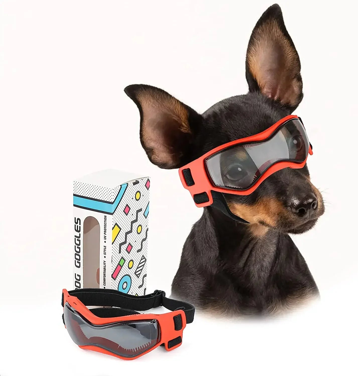 Dog Goggles Small Breed, Dog Sunglasses for Small Breed UV Protection Eyewear for Small Dog Puppy Outdoor Riding Driving