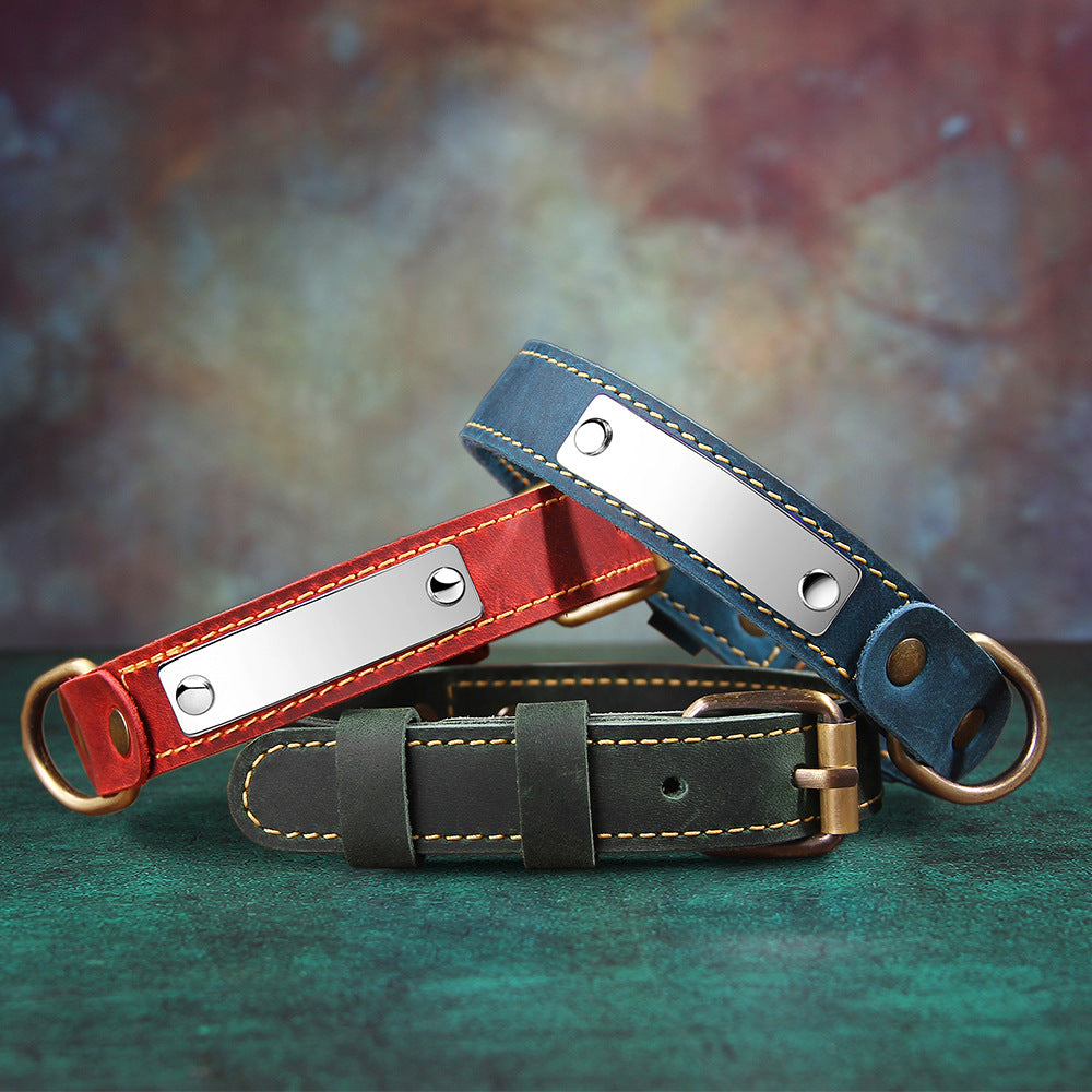 Genuine Leather Pet Collar for Dogs