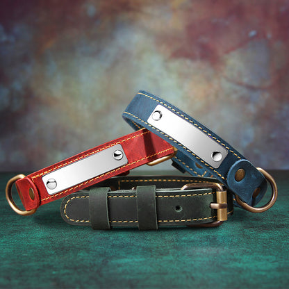 Genuine Leather Pet Collar for Dogs