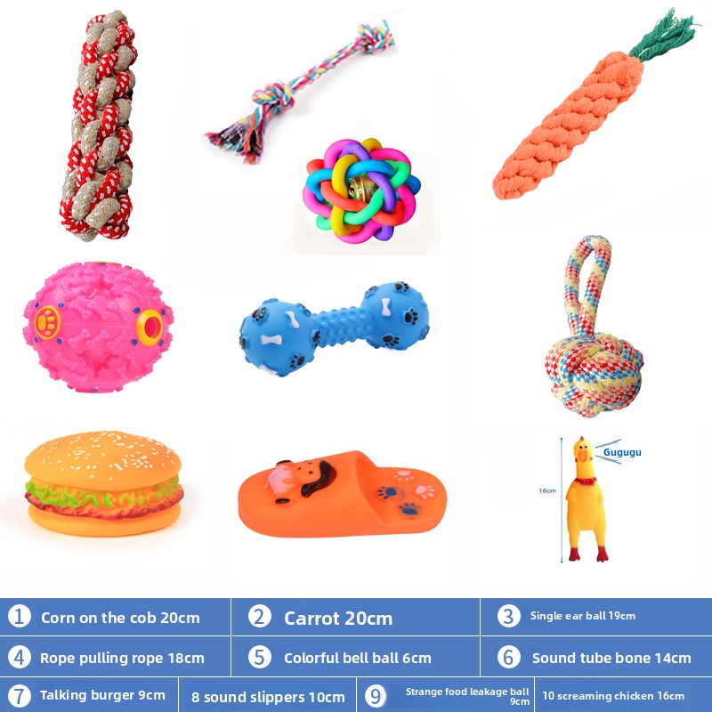 Durable Squeaky Dog Chew Toys Set