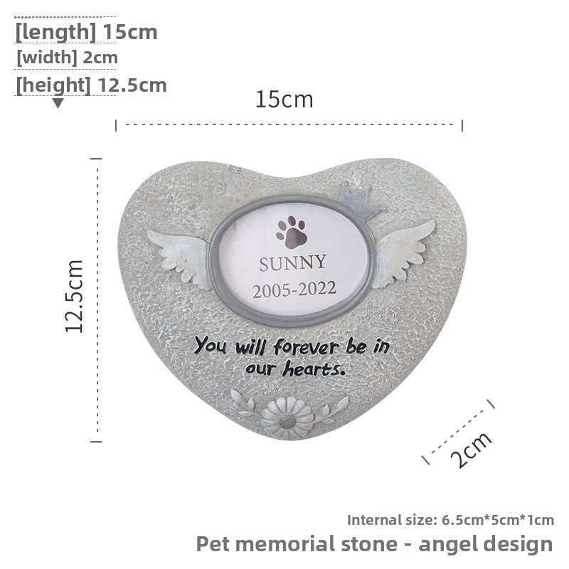 Pet Memorial Resin Tombstone with Paw Print Design