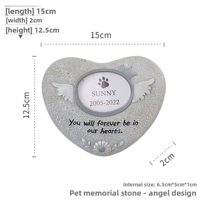 Pet Memorial Resin Tombstone with Paw Print Design