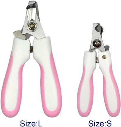 Dog Nail Clippers,Dog Nail Trimmer with Safety Guard to Avoid Over,Stainless Steel Razor Sharp Blades,Professional Grooming Tool at Home for Small Breed Dogs Cats Pink