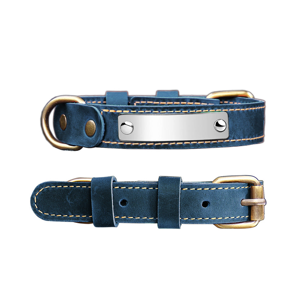 Genuine Leather Pet Collar for Dogs