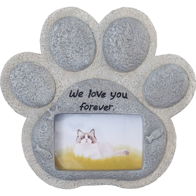 Pet Memorial Resin Tombstone with Paw Print Design