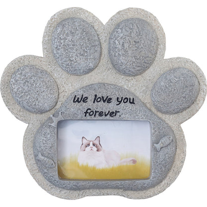 Pet Memorial Resin Tombstone with Paw Print Design