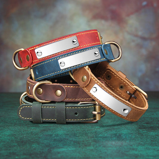 Genuine Leather Pet Collar for Dogs