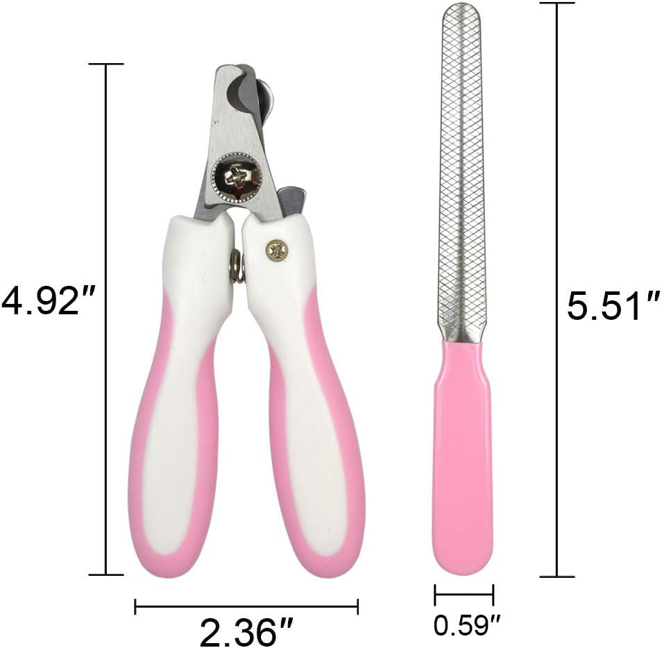 Dog Nail Clippers,Dog Nail Trimmer with Safety Guard to Avoid Over,Stainless Steel Razor Sharp Blades,Professional Grooming Tool at Home for Small Breed Dogs Cats Pink