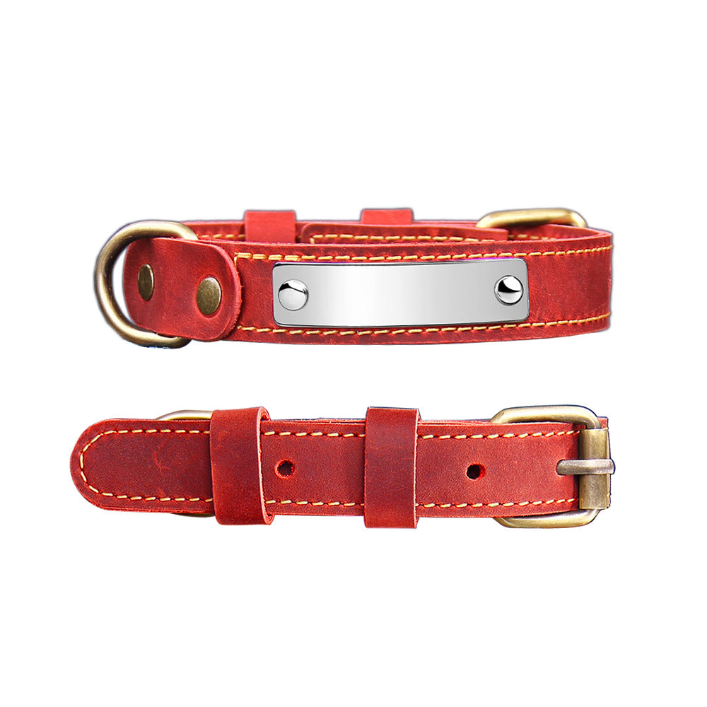 Genuine Leather Pet Collar for Dogs