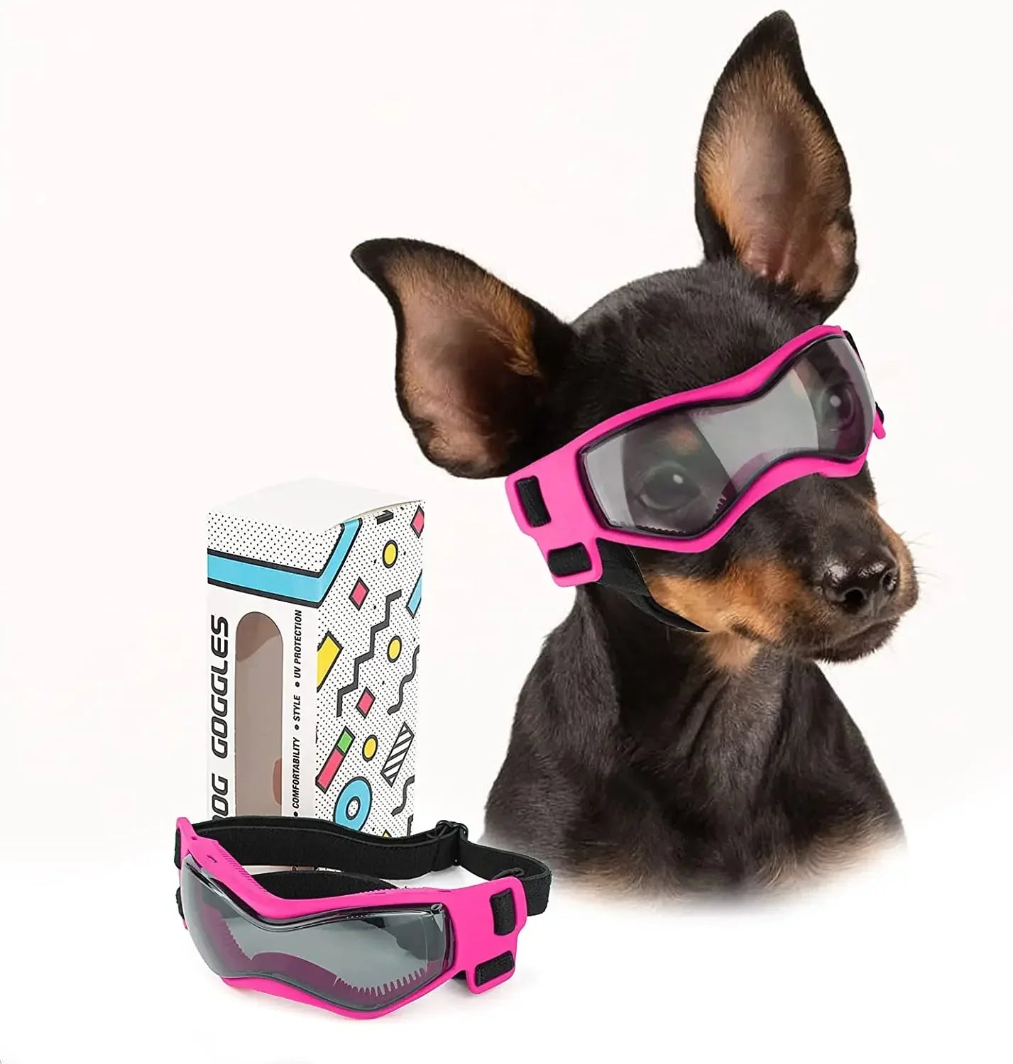 Dog Goggles Small Breed, Dog Sunglasses for Small Breed UV Protection Eyewear for Small Dog Puppy Outdoor Riding Driving