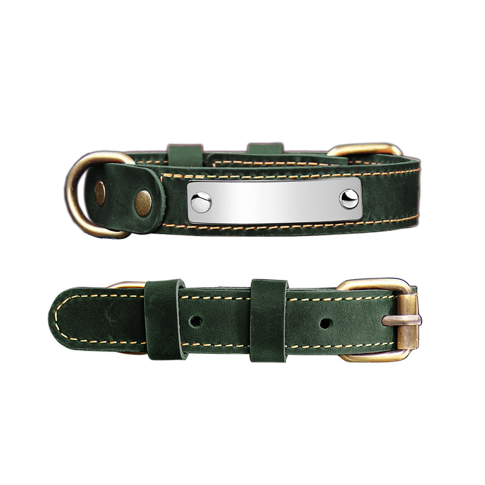Genuine Leather Pet Collar for Dogs