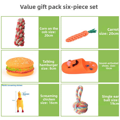 Durable Squeaky Dog Chew Toys Set