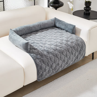 Plush Dog Bone Pet Bed with Pillow
