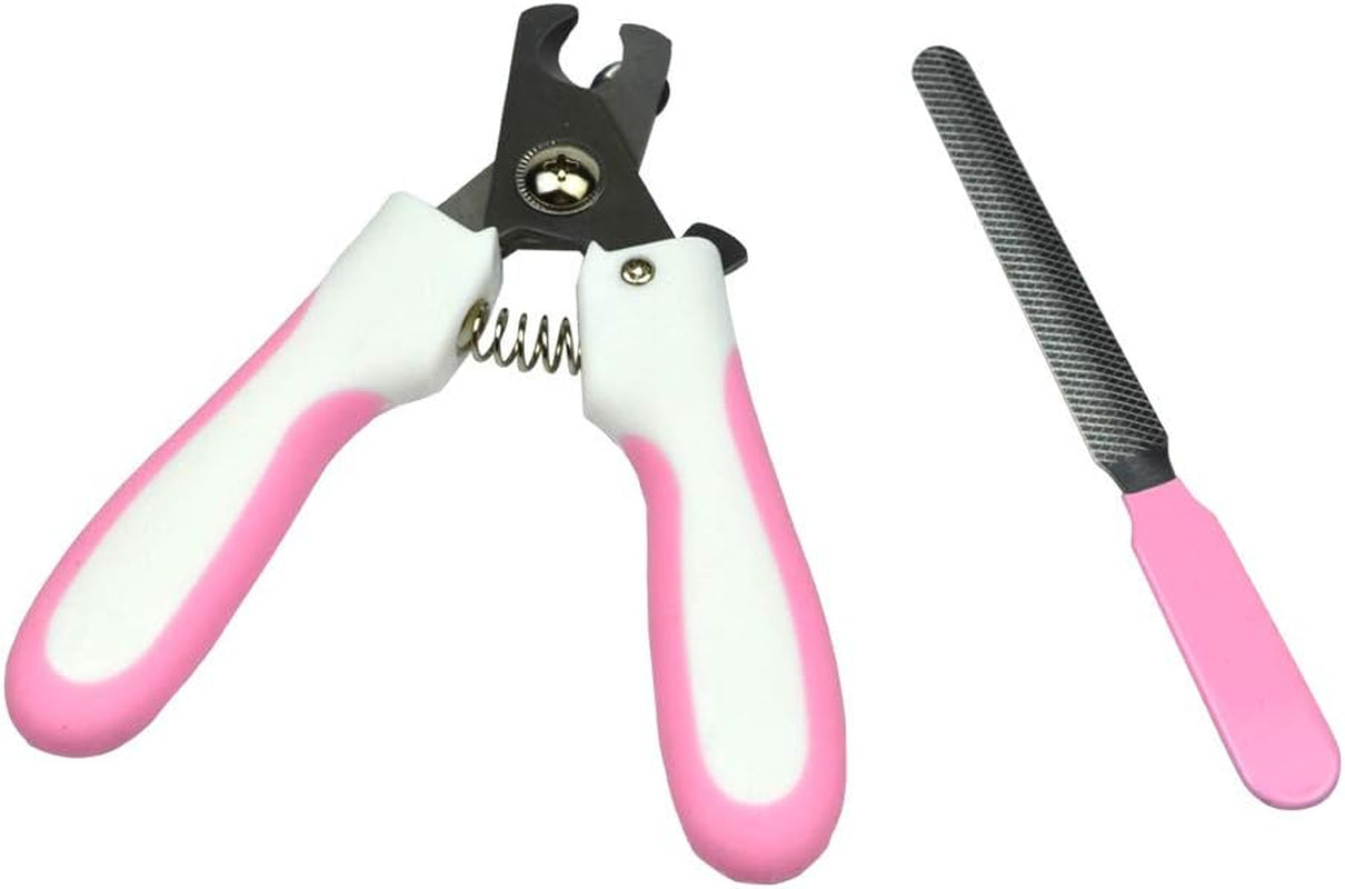 Dog Nail Clippers,Dog Nail Trimmer with Safety Guard to Avoid Over,Stainless Steel Razor Sharp Blades,Professional Grooming Tool at Home for Small Breed Dogs Cats Pink