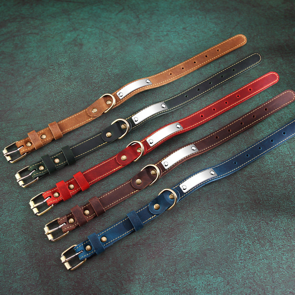 Genuine Leather Pet Collar for Dogs