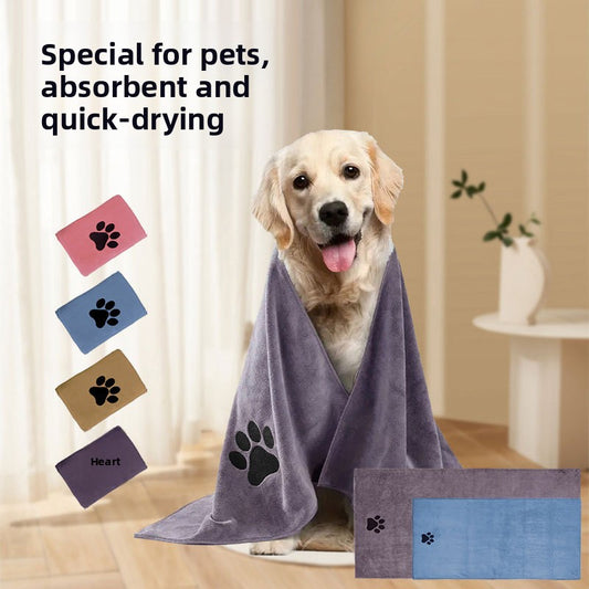 Pet quick-drying absorbent bath towel