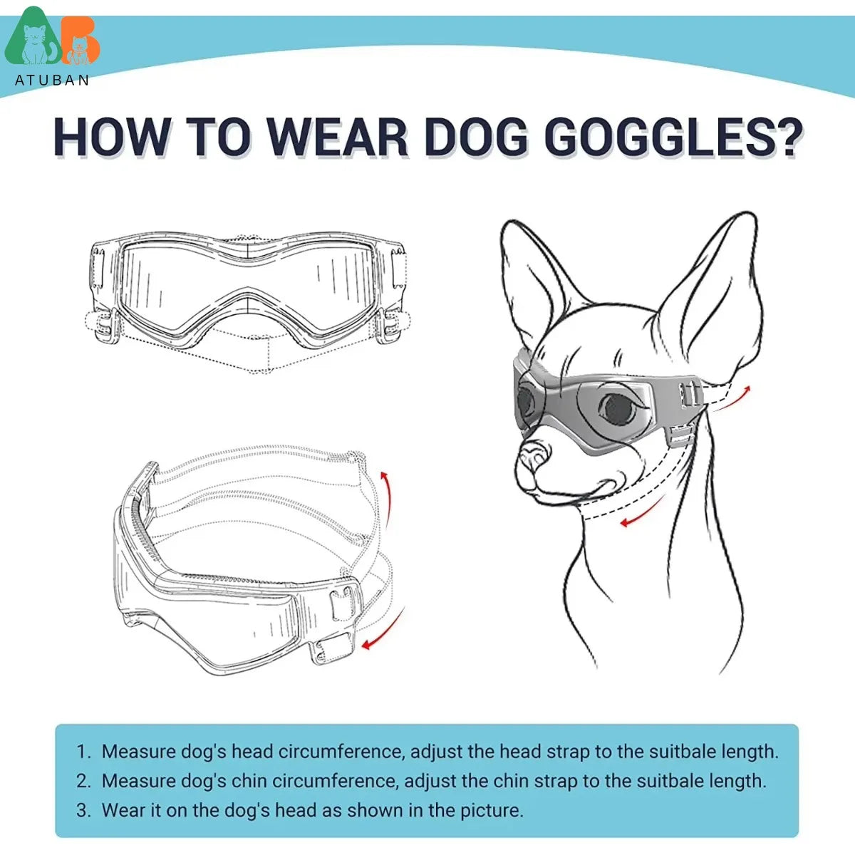 Dog Goggles Small Breed, Dog Sunglasses for Small Breed UV Protection Eyewear for Small Dog Puppy Outdoor Riding Driving