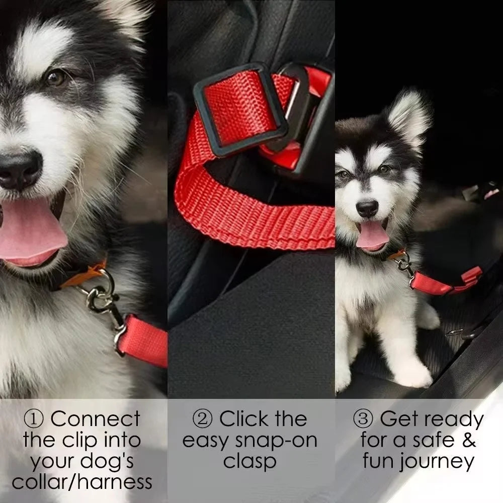 Dog Car Seat Belt Safety Protector Travel Pets Accessories Dog Leash Collar Breakaway Solid Car Harness