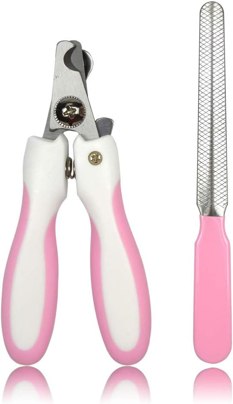 Dog Nail Clippers,Dog Nail Trimmer with Safety Guard to Avoid Over,Stainless Steel Razor Sharp Blades,Professional Grooming Tool at Home for Small Breed Dogs Cats Pink