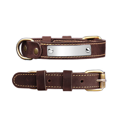 Genuine Leather Pet Collar for Dogs