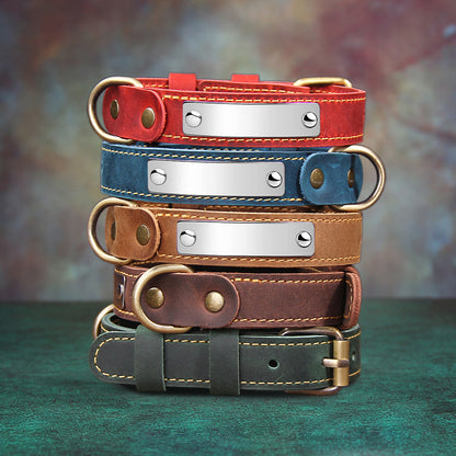 Genuine Leather Pet Collar for Dogs