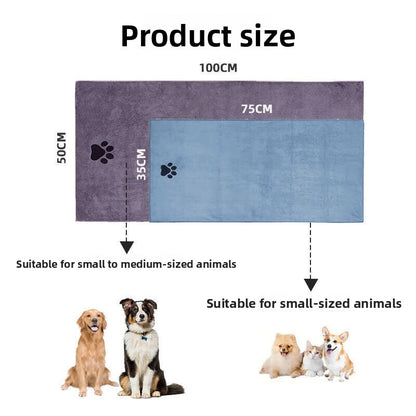 Pet quick-drying absorbent bath towel