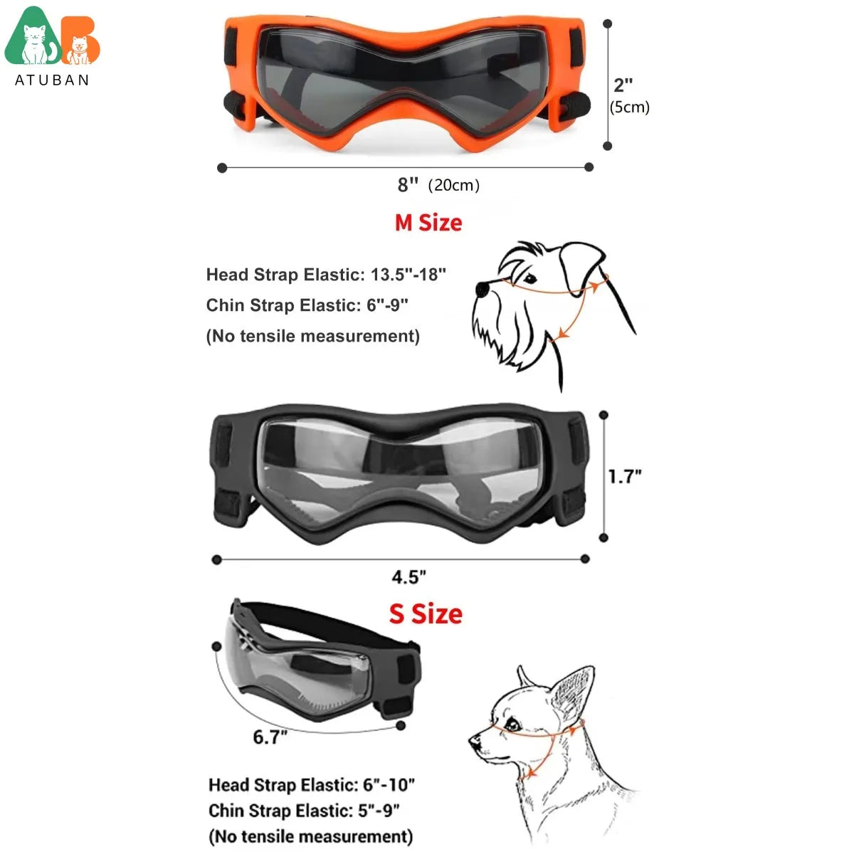 Dog Goggles Small Breed, Dog Sunglasses for Small Breed UV Protection Eyewear for Small Dog Puppy Outdoor Riding Driving