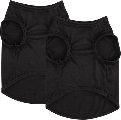 2 Pack Dog T-Shirt Sleeveless Vest for Small Dog, Love Mommy Daddy Chihuahua Yorkie Tank Top Tee Shirt Boy Girl Breathable, Summer Cute Female Male Stretchy Cotton Puppy Pet Cat Clothing, XS, Black