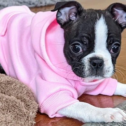 Winter Dog Hoodie Sweatshirts with Pockets Warm Dog Clothes for Small Dogs Chihuahua Coat Clothing Puppy Cat Custume (Pink, X-Small)