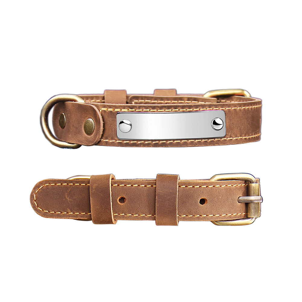 Genuine Leather Pet Collar for Dogs