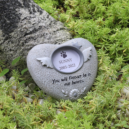 Pet Memorial Resin Tombstone with Paw Print Design