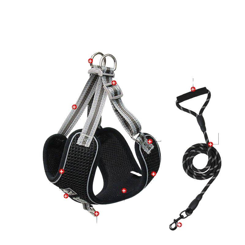 Adjustable Reflective Dog Harness Leash