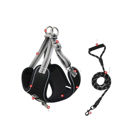Adjustable Reflective Dog Harness Leash